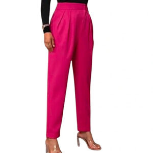 MONIKA CHIANG Elegant Hot Pink Wool Blend Trouser